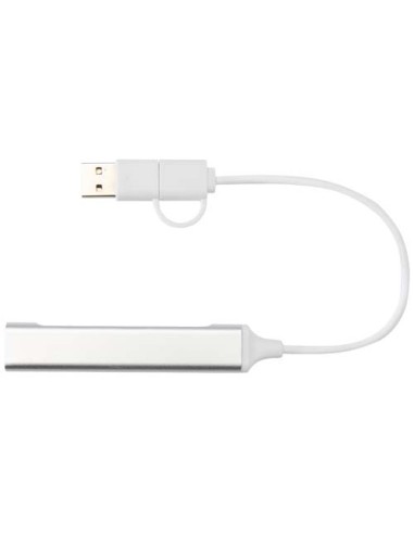 Hub USB-A e Tipo-C a 4 porte in alluminio riciclato con doppio ingresso Alkaid