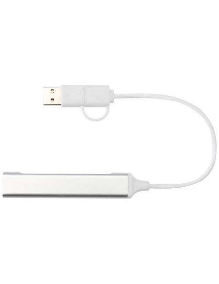 Hub USB-A e Tipo-C a 4 porte in alluminio riciclato con doppio ingresso Alkaid