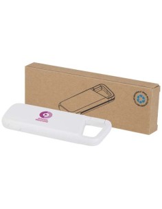 Power bank impermeabile in plastica riciclata da 5.000 mAh e 12 W con moschettone Alkes