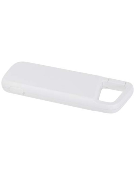 Power bank impermeabile in plastica riciclata da 5.000 mAh e 12 W con moschettone Alkes
