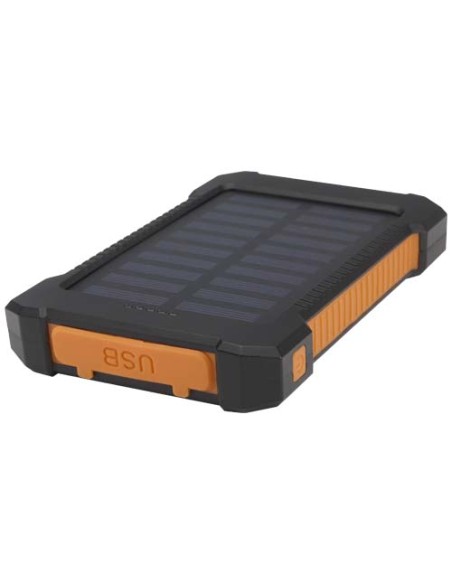 Robusto power bank a energia solare da 5.000 mAh e 10 W in plastica riciclata con torcia incorporata Altair