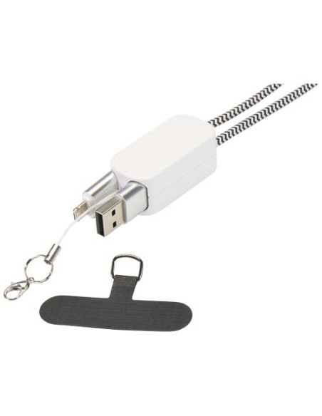 Lanyard per smartphone in plastica riciclata con cavo integrato 5-in-1 da 27 W Anser