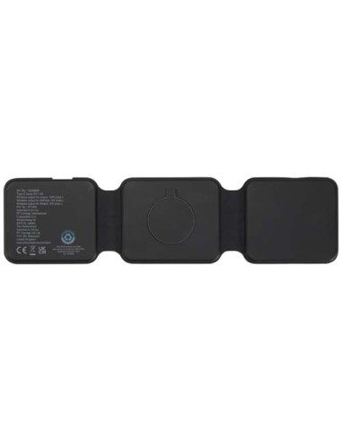 Caricabatterie wireless 3 in 1 da 15 W pieghevole in plastica riciclata Armus