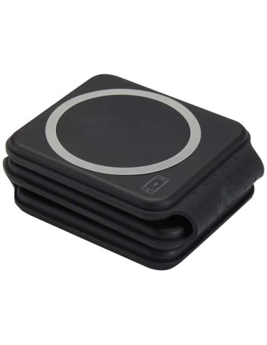 Caricabatterie wireless 3 in 1 da 15 W pieghevole in plastica riciclata Armus