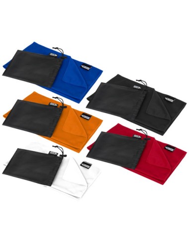 Asciugamano sportivo Raquel di raffreddamento in PET riciclato con pouch 80 x 30 cm