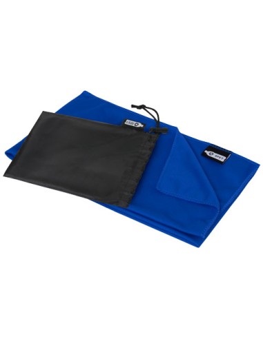 Asciugamano sportivo Raquel di raffreddamento in PET riciclato con pouch 80 x 30 cm