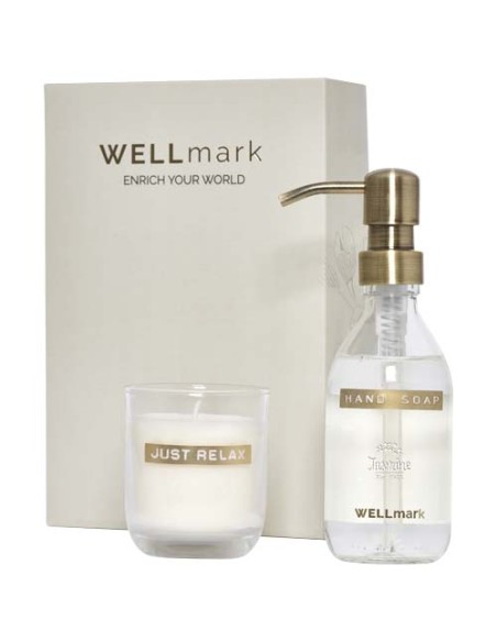 Set di dispenser di sapone per le mani da 250 ml e candela profumata da 150 g Wellmark Discovery