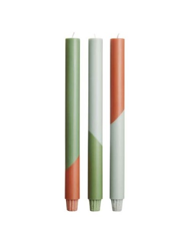 Set di 3 candele con design a colori diagonali Originalhome Eden