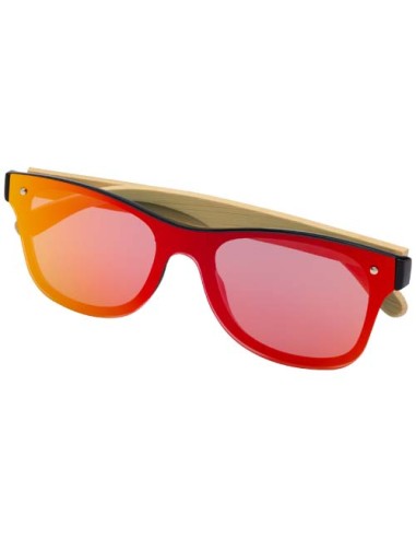 Occhiali da sole con stanghette in bambù Tan