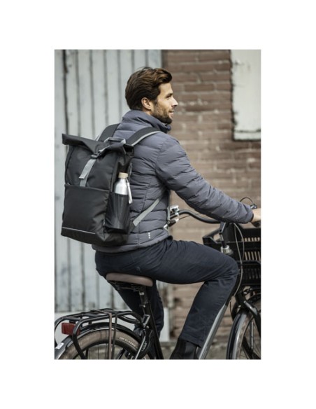 Borsa roll-top per bicicletta impermeabile in materiale riciclato certificato GRS per portatile da 15" Aqua