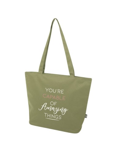 Tote bag in materiale riciclato certificato GRS con cerniera Panama 20l