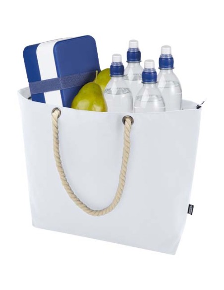 Tote bag termica da spiaggia in materiale riciclato certificato GRS con manici in corda Panama - 23L