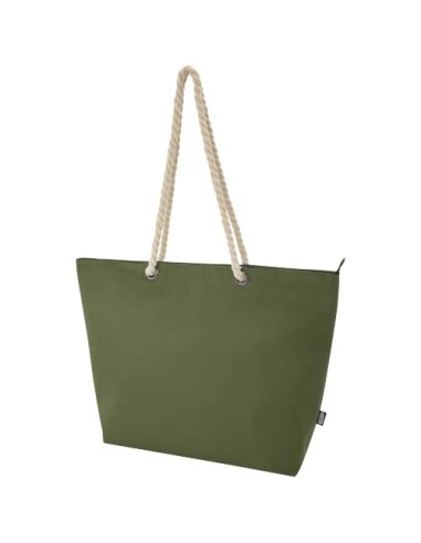 Tote bag termica da spiaggia in materiale riciclato certificato GRS con manici in corda Panama - 23L