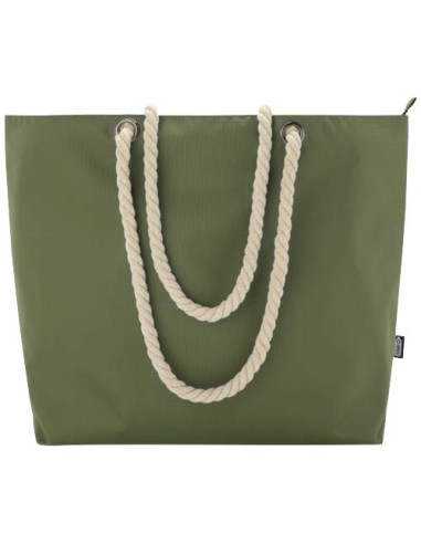 Tote bag termica da spiaggia in materiale riciclato certificato GRS con manici in corda Panama - 23L