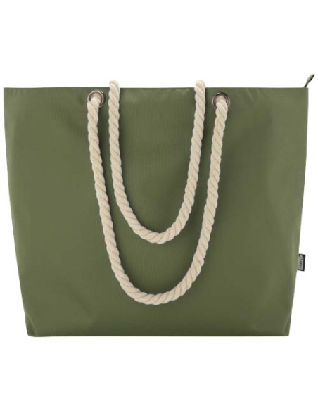 Tote bag termica da spiaggia in materiale riciclato certificato GRS con manici in corda Panama - 23L