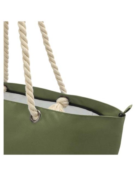Tote bag termica da spiaggia in materiale riciclato certificato GRS con manici in corda Panama - 23L