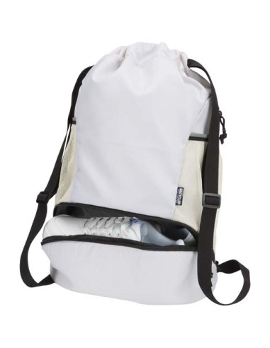 Borsa sportiva con cordoncino in materiale riciclato certificato GRS e scomparto inferiore da 18 litri Varyon