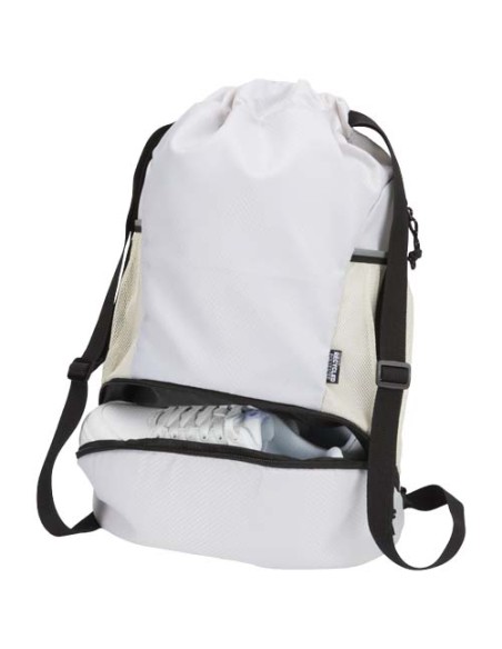 Borsa sportiva con cordoncino in materiale riciclato certificato GRS e scomparto inferiore da 18 litri Varyon