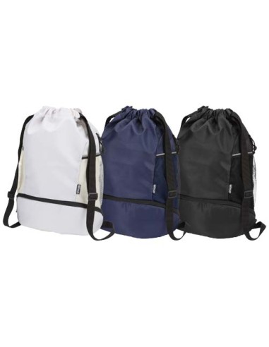 Borsa sportiva con cordoncino in materiale riciclato certificato GRS e scomparto inferiore da 18 litri Varyon