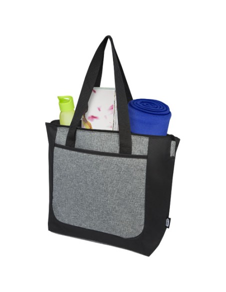 Tote bag bicolore con zip in materiale riciclato certificato GRS Reclaim 15L