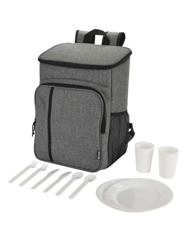 Zaino termico per picnic in materiale riciclato certificato GRS con set di posate Tundra - 20L