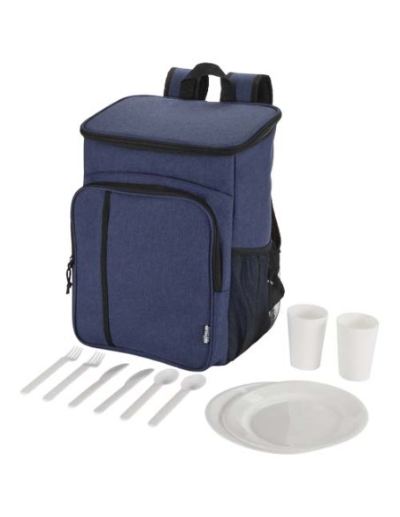 Zaino termico per picnic in materiale riciclato certificato GRS con set di posate Tundra - 20L