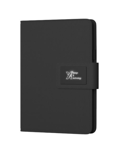 Blocco note con power bank luminoso SCX.design O16 in formato A5