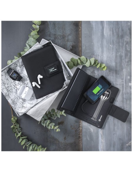 Blocco note con power bank luminoso SCX.design O16 in formato A5