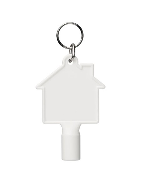 Portachiavi Maximilian con chiave multiuso a forma di casa in materiale riciclato