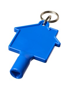 Portachiavi Maximilian con chiave multiuso a forma di casa in materiale riciclato