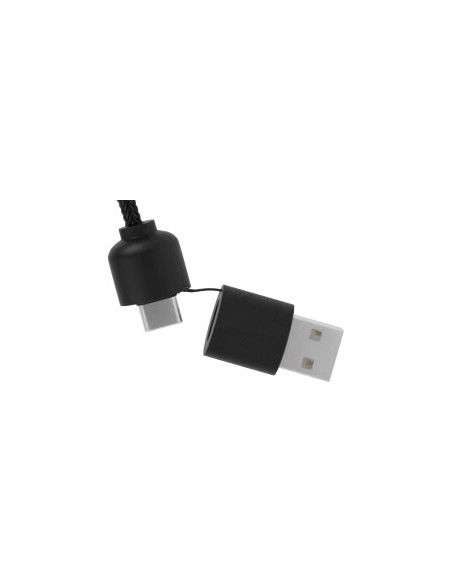 Cavo di ricarica da 40 W 5 in 1 in rPET riciclato con logo luminoso e custodia rotonda in legno SCX.design C37