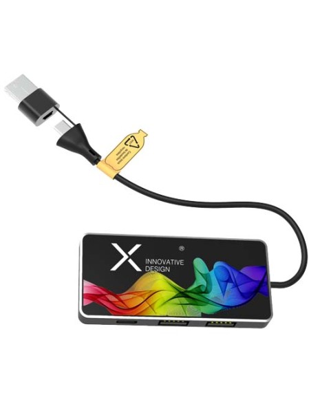 Hub USB 8 in 1 con doppio ingresso e 6 porte SCX.design H20