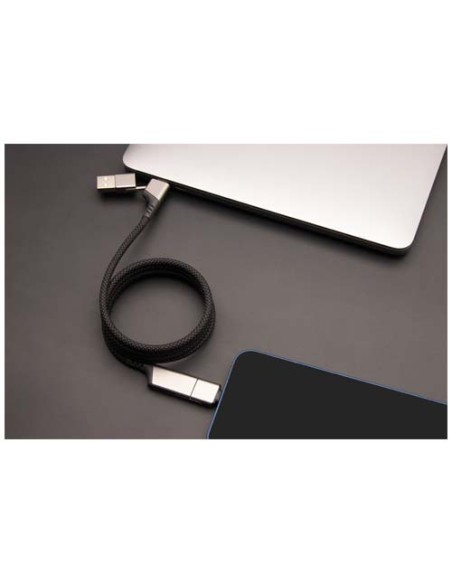 Cavo di ricarica magnetico ultraveloce 4 in 1 in PET riciclato da 100 W SCX.design C52 