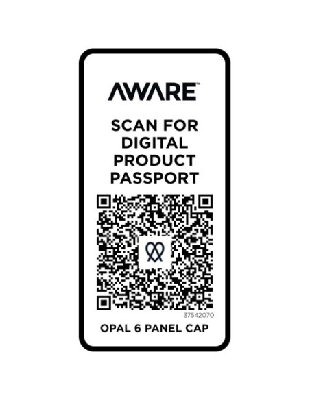 Cappellino in tessuto riciclato Aware™ a 6 pannelli Opal