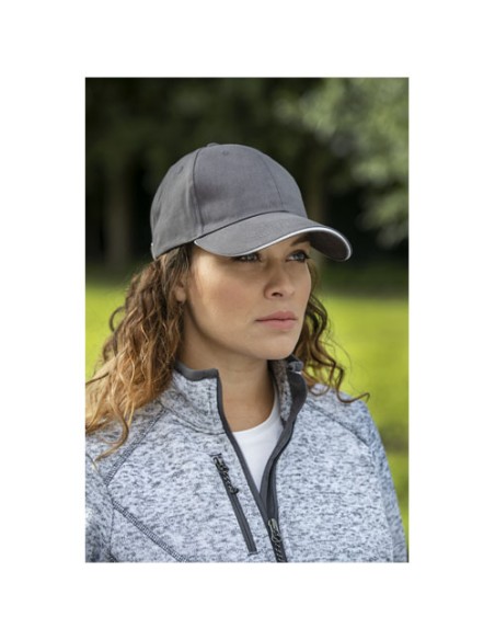 Cappellino a 6 pannelli con visiera a sandwich da 260 g/m² Darton