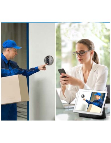 Visualizzatore di sorveglianza intelligente Wi-Fi per porte Prixton DV50