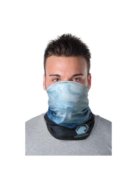 Multisciarpa in PET riciclato con stampa a sublimazione, orli e strato in pile Zoya 