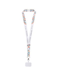 Lanyard con stampa a sublimazione, supporto per telefono e meccanismo di sicurezza Addie 