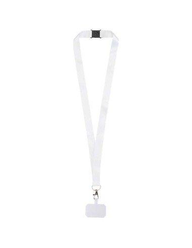 Lanyard in PET riciclato con stampa a sublimazione, supporto per il telefono e meccanismo di sicurezza Addie