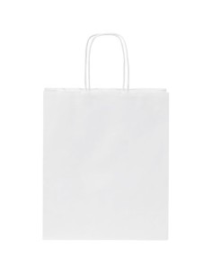 Sacchetto in carta kraft da 80 g/m2  con manici intrecciati - 18 x 8 x 21 cm