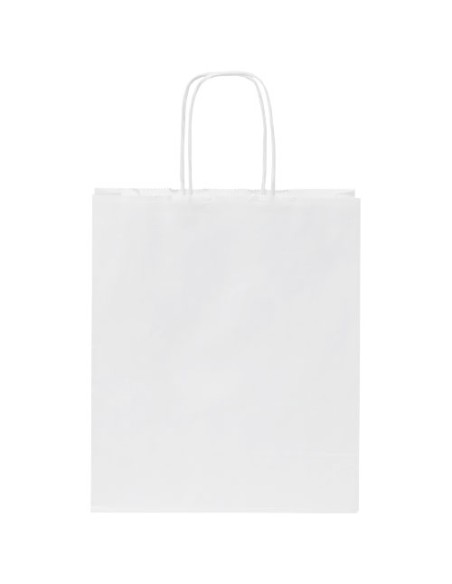 Sacchetto in carta kraft da 80 g/m2  con manici intrecciati - 18 x 8 x 21 cm