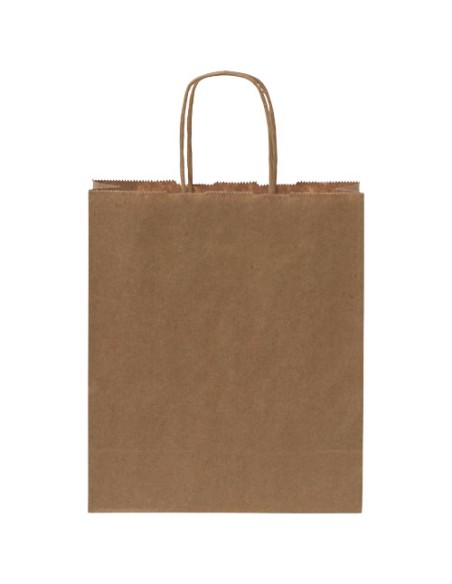Sacchetto in carta kraft da 80 g/m2  con manici intrecciati - 18 x 8 x 21 cm
