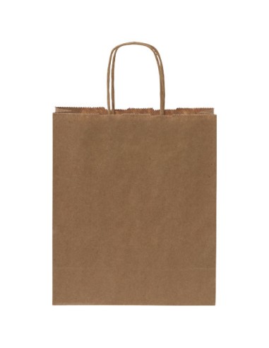 Sacchetto in carta kraft da 80 g/m2  con manici intrecciati - 18 x 8 x 21 cm