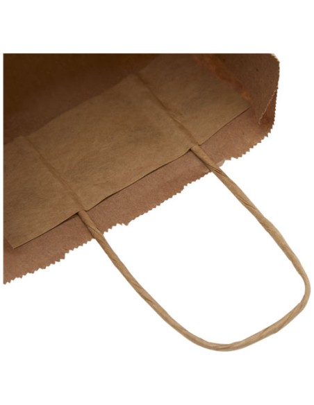 Sacchetto in carta kraft da 80 g/m2  con manici intrecciati - 18 x 8 x 21 cm