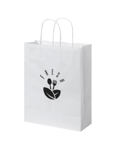 Sacchetto in carta kraft da 80 g/m2 con manici intrecciati - 25 x 11 x 32 cm