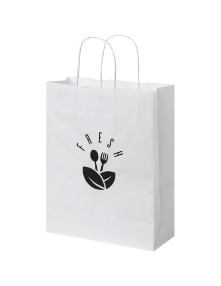 Sacchetto in carta kraft da 80 g/m2 con manici intrecciati - 25 x 11 x 32 cm