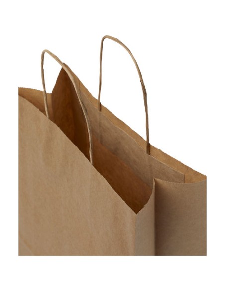 Sacchetto in carta kraft da 80 g/m2 con manici intrecciati - 25 x 11 x 32 cm