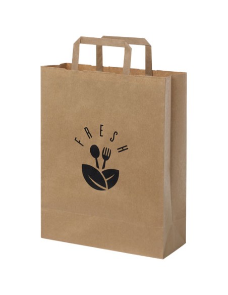 Sacchetto in carta kraft da 80-90 g/m2 con manici piatti - 25 x 11 x 32 cm