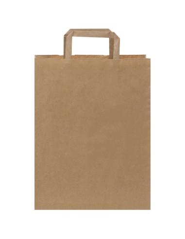 Sacchetto in carta kraft da 80-90 g/m2 con manici piatti - 25 x 11 x 32 cm