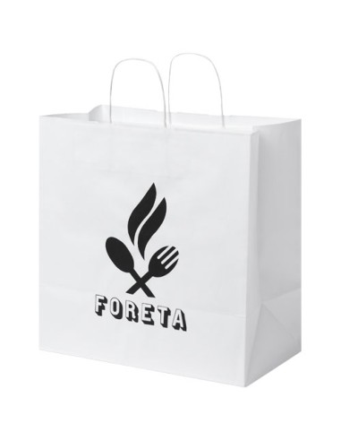 Sacchetto in carta kraft da 80-90 g/m2 con manici intrecciati - 34 x 20 x 35 cm